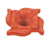 Red Codiya — traditional red clay diya by Yamuna Ceramic